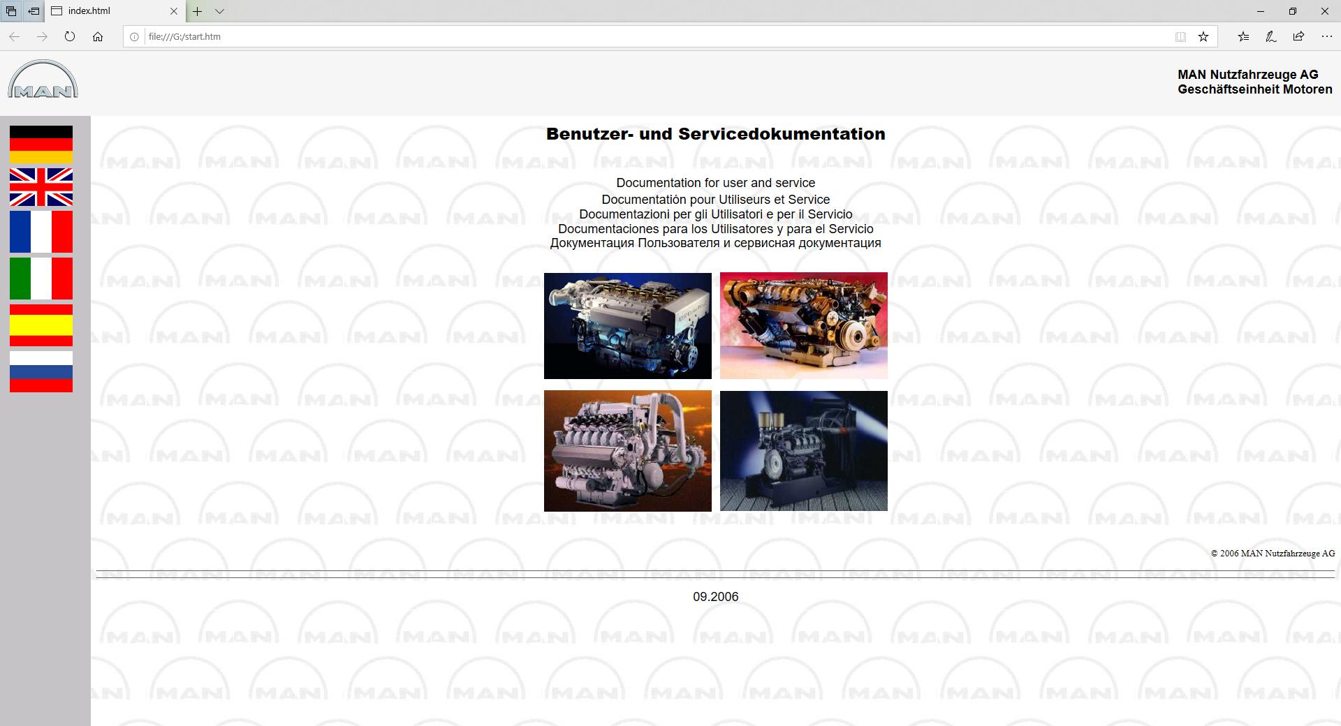 MAN Engines HTML Service Manuals [09.2006]
