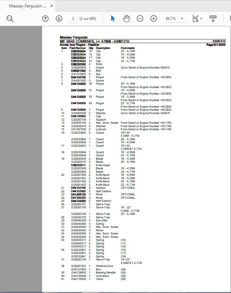 Massey Ferguson MF 38 40 Combines Service Manual 2