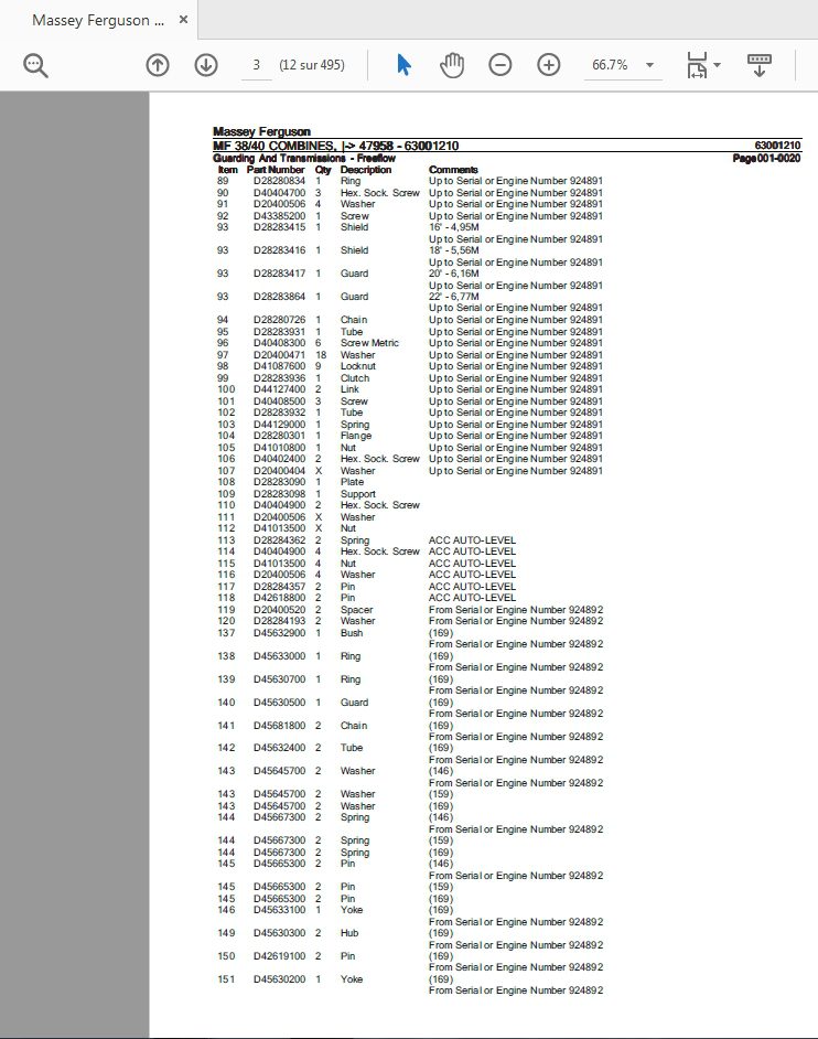 Massey Ferguson MF 38 40 Combines Service Manual 4