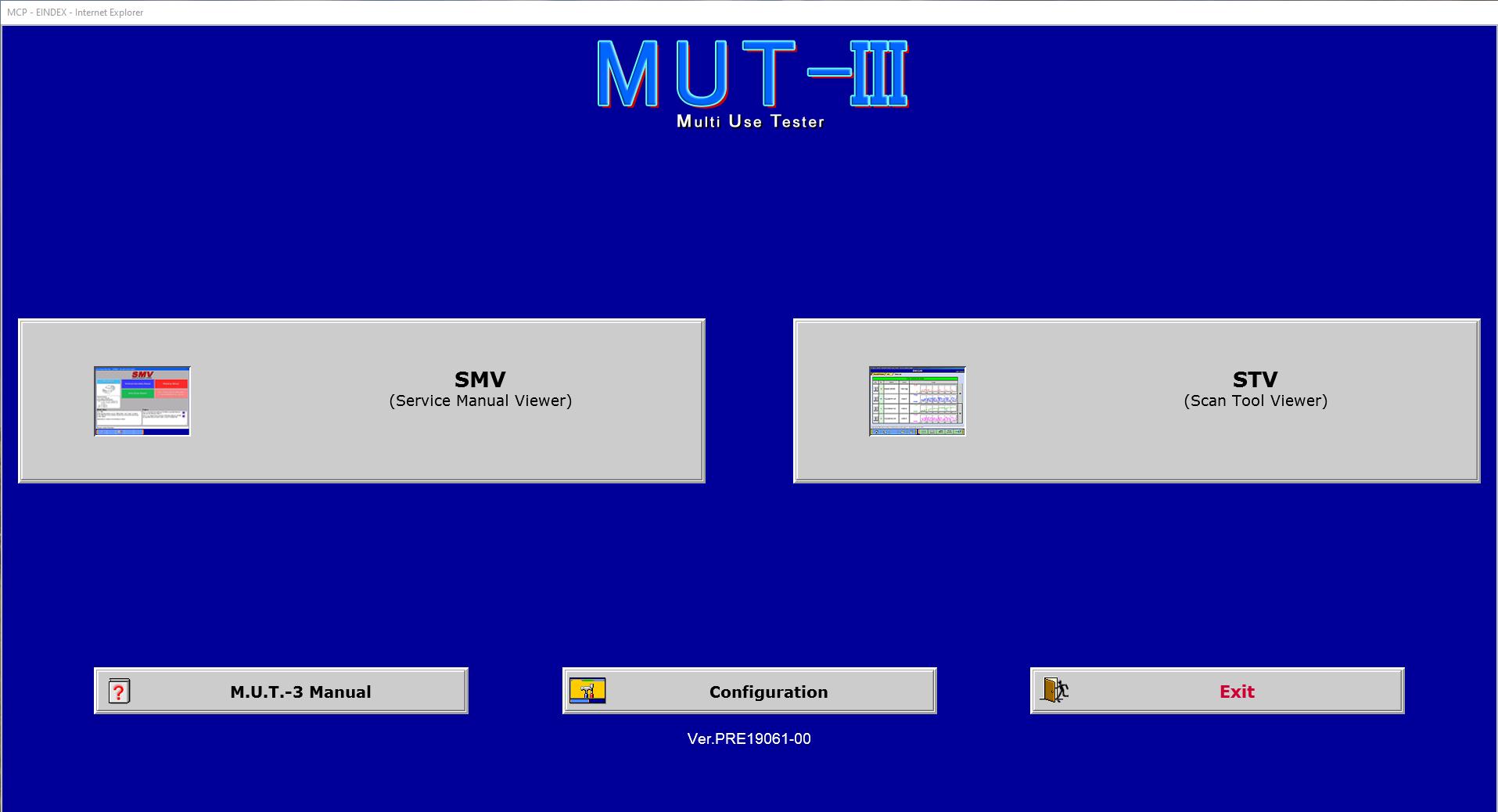 Mitsubishi MUT III PRE PRE19061 00 0620190