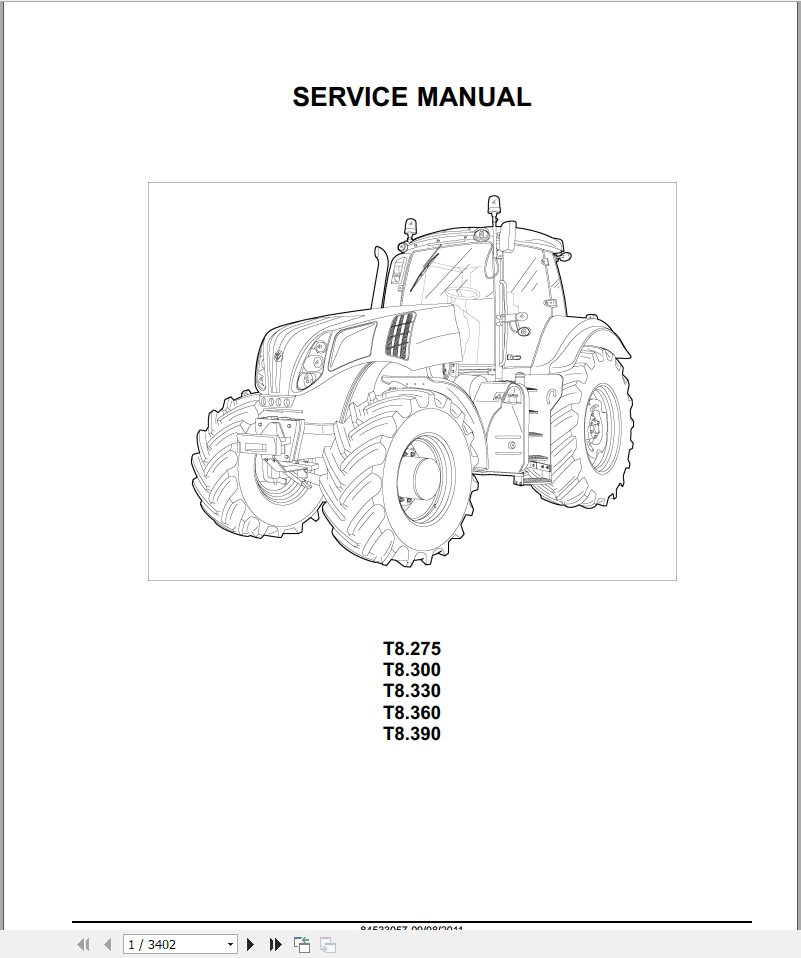 New Holland Agriculture T8 Series Service ManualEN 1