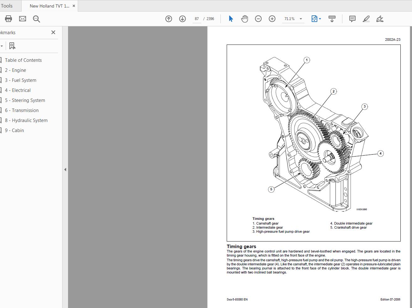 New Holland TVT 135145155170190195 Series Service Manual 6035448106 2