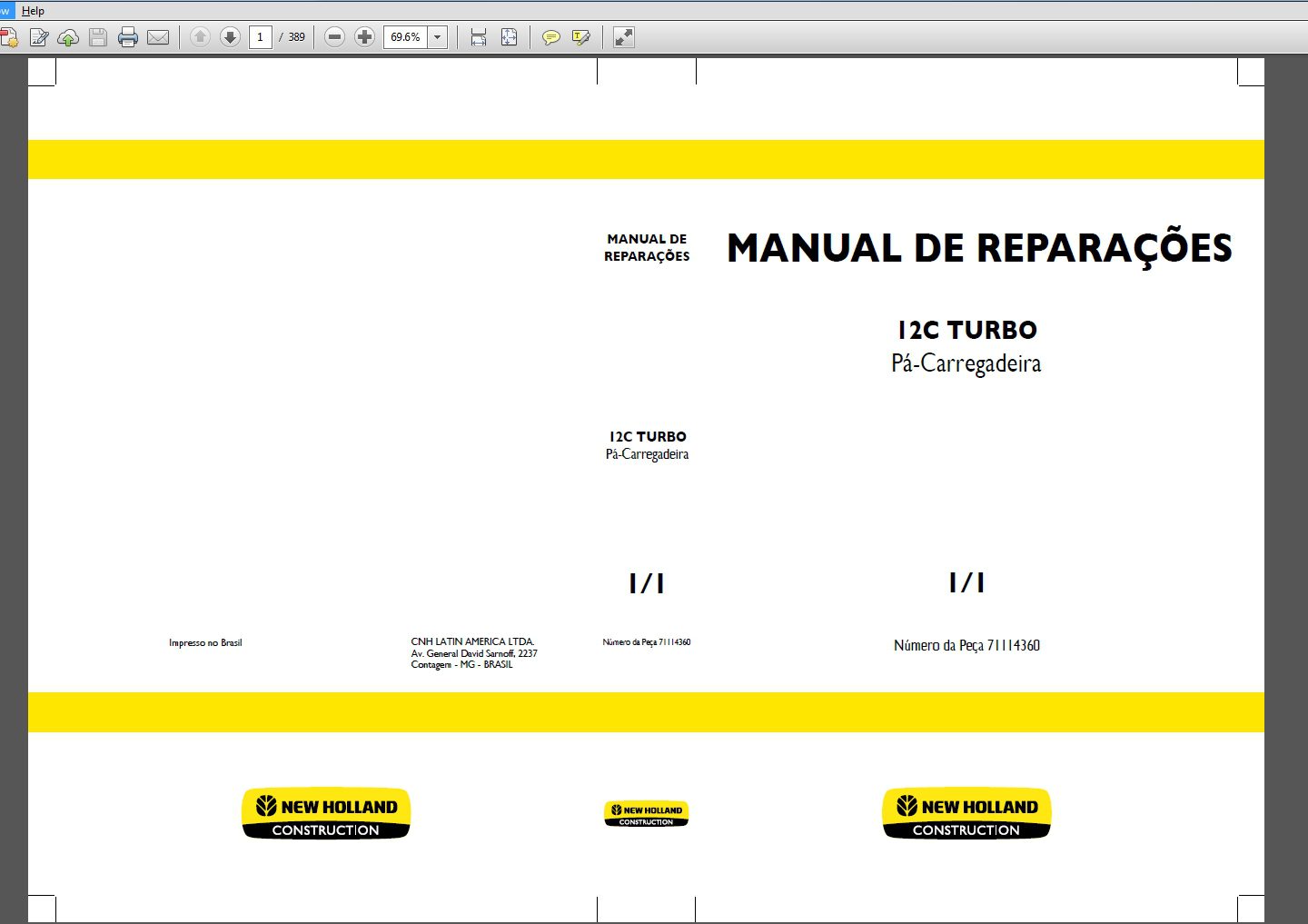 New Holland Wheel Loader 12C Turbo Service ManualPo71114360 1