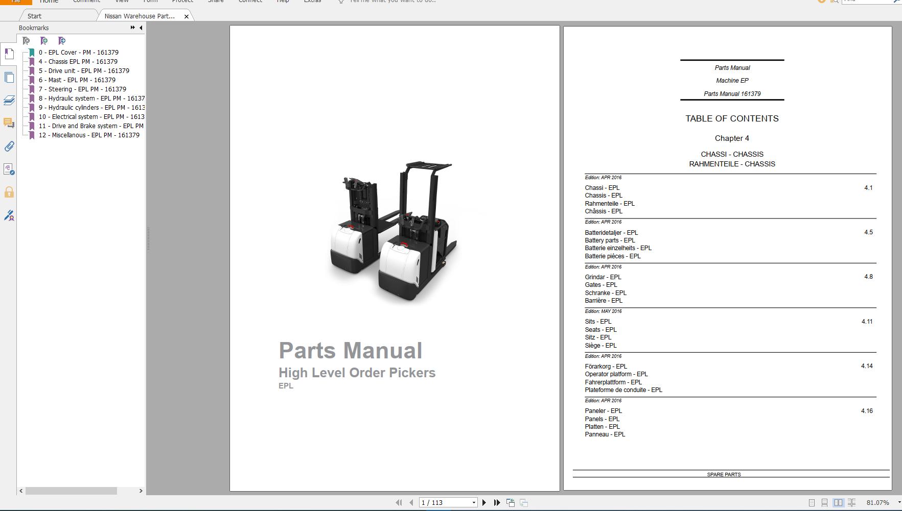 Nissan Warehouse Parts Manual EPL   161379   2016w22