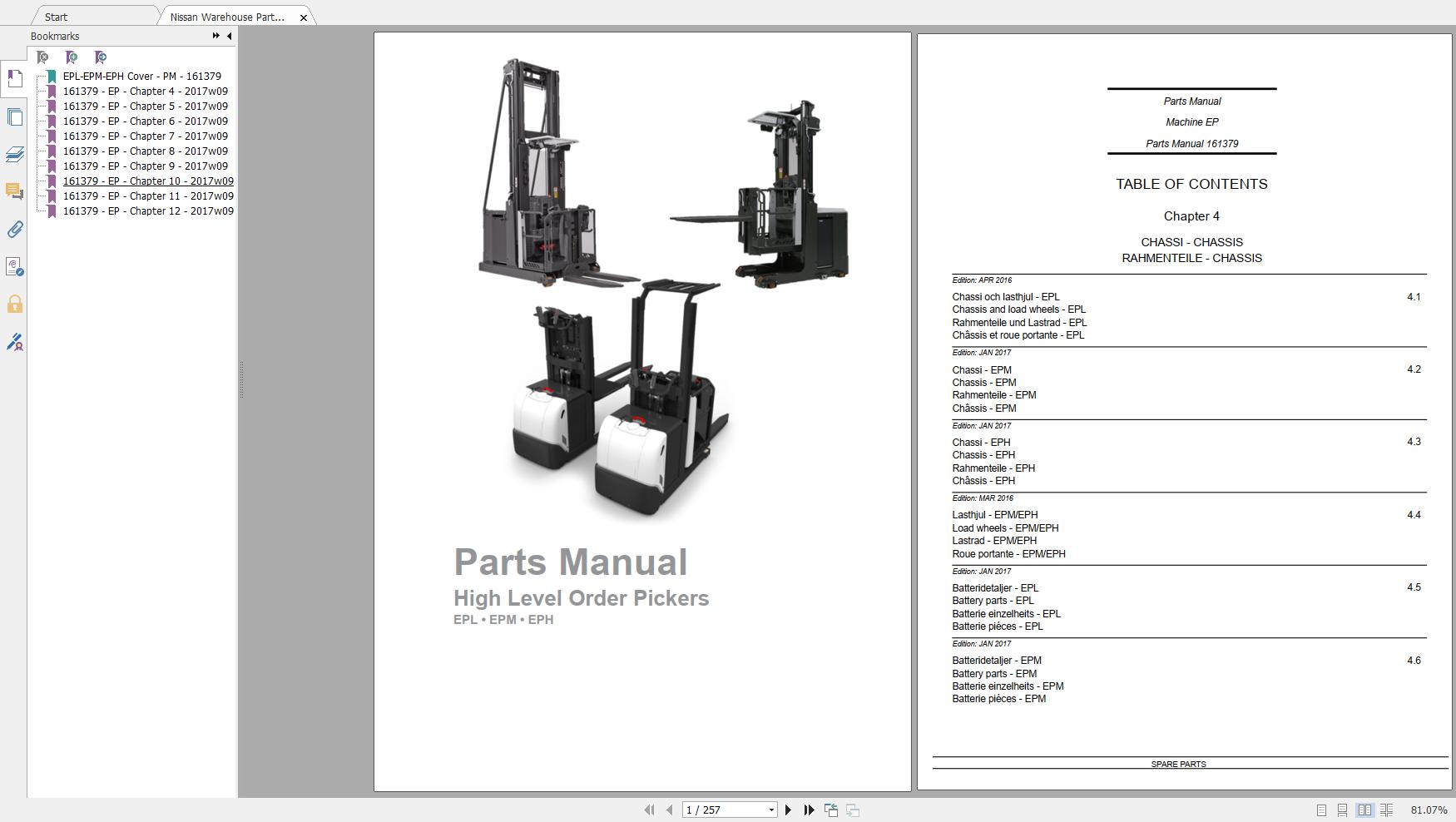 Nissan Warehouse Parts Manual EP   161379   2017w09