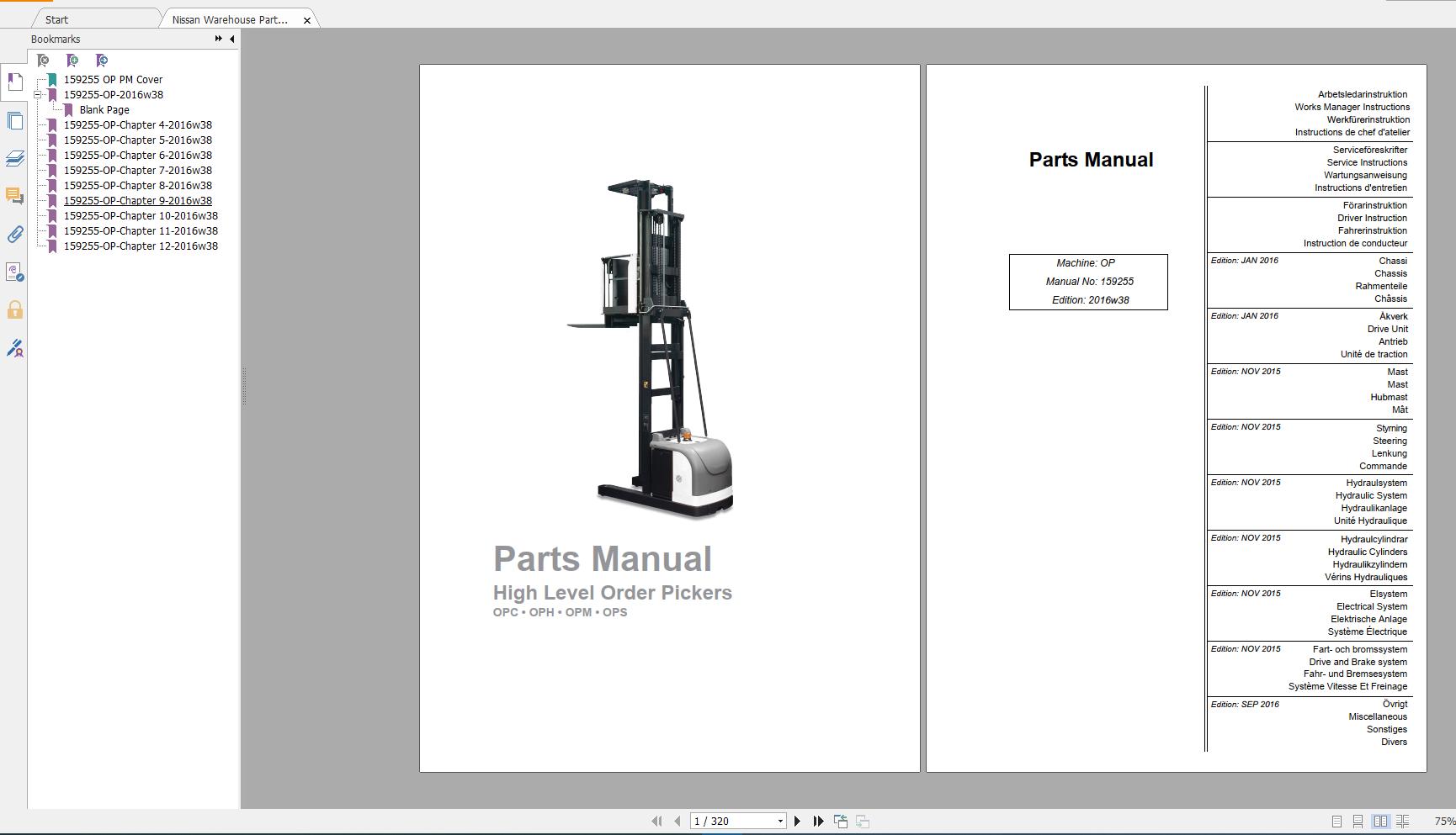 Nissan Warehouse Parts Manual OP   159255   2016w38