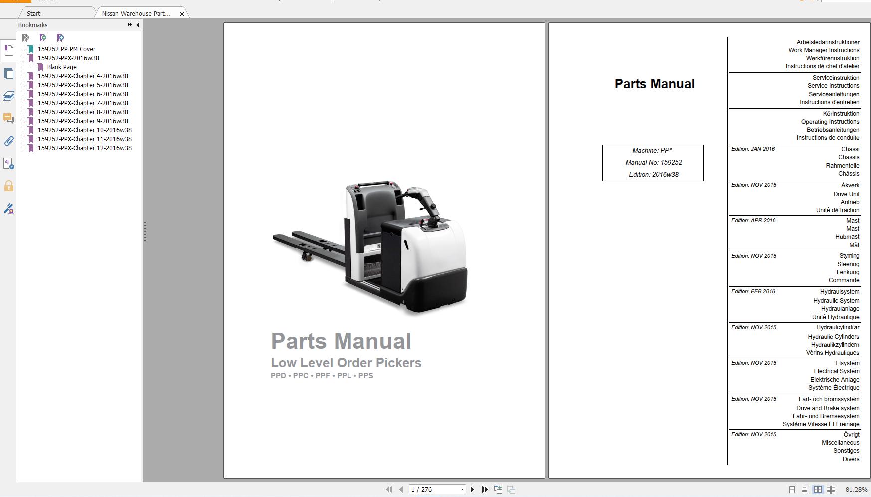 Nissan Warehouse Parts Manual PP   159252   2016w38