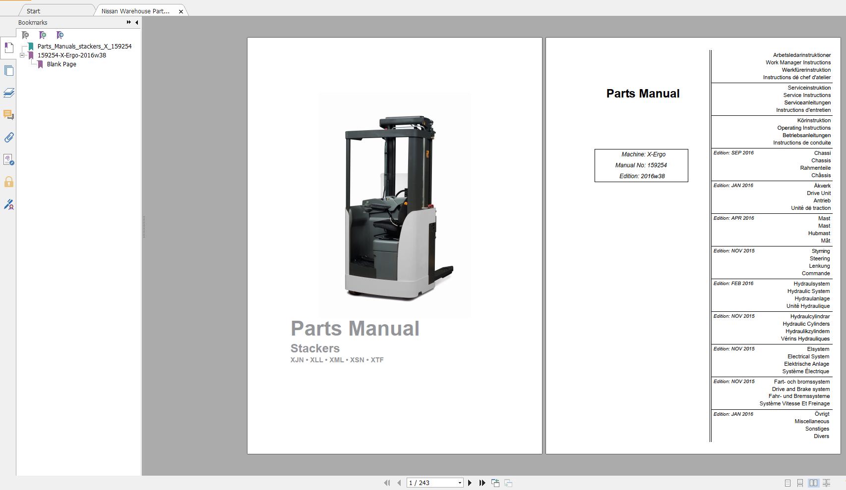 Nissan Warehouse Parts Manual X Ergo   159254   2016w38