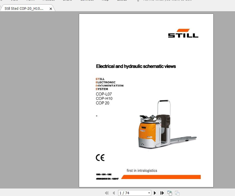 Still Sted COP 20H10L07 1060 1061 1062 Electrical and Hydraulic Schematics 1
