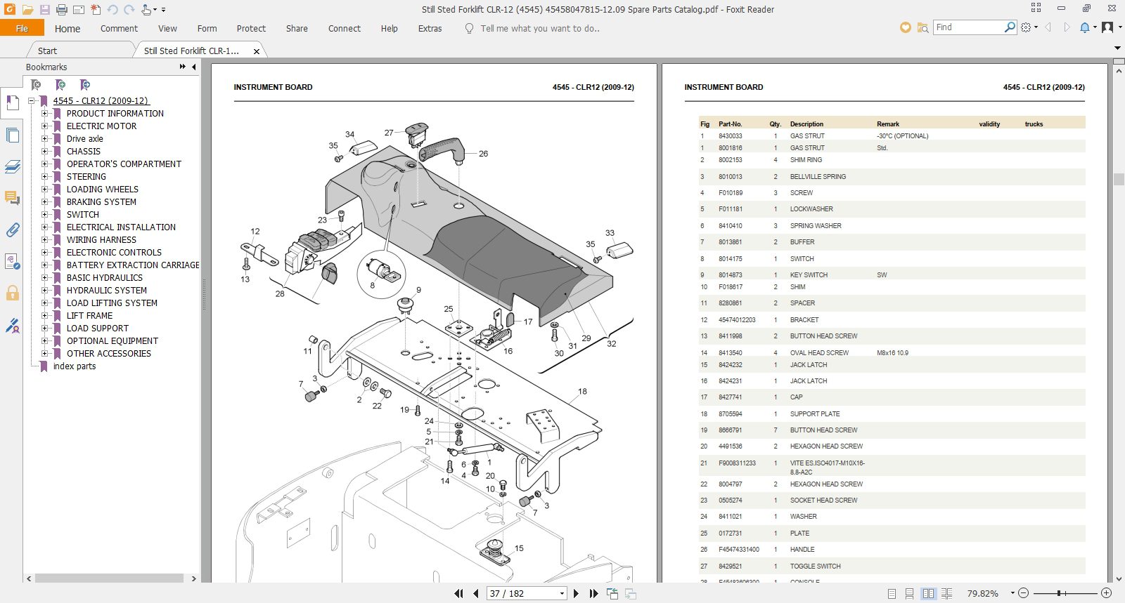 Still Sted Forklift CLR 12 4545 45458047815 1209 Spare Parts Catalog 2cHOJA