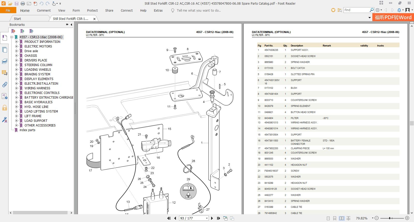 Still Sted Forklift CSR 12 ACCSR 16 AC 4557 45578047800 0608 Spare Parts Catalog 3
