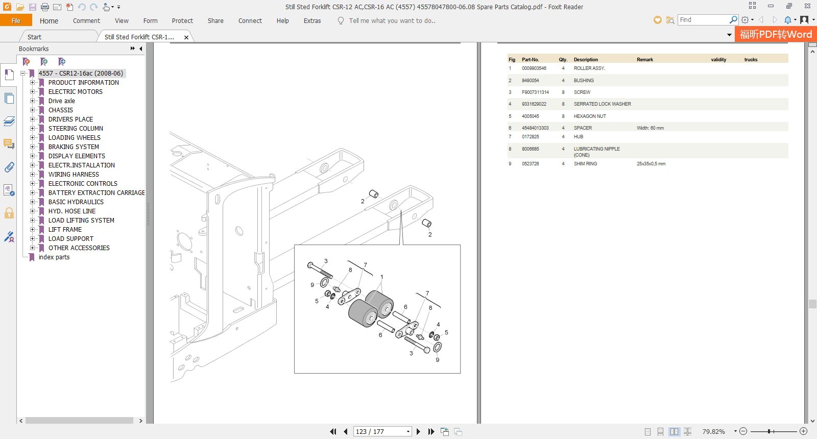 Still Sted Forklift CSR 12 ACCSR 16 AC 4557 45578047800 0608 Spare Parts Catalog 4