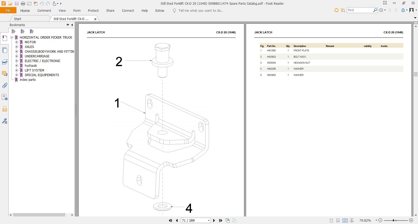 Still Sted Forklift CX D 20 1048 50988011474 Spare Parts Catalog 2