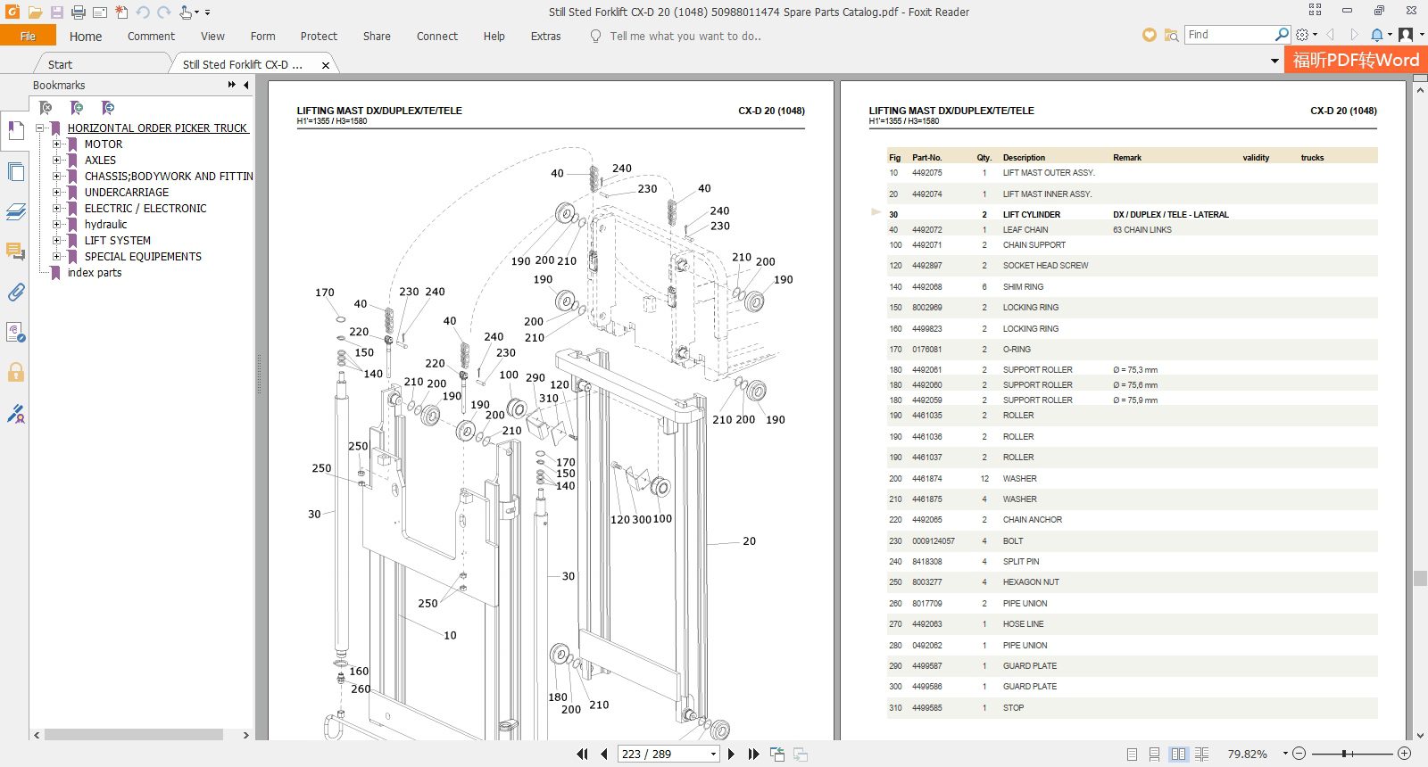 Still Sted Forklift CX D 20 1048 50988011474 Spare Parts Catalog 4