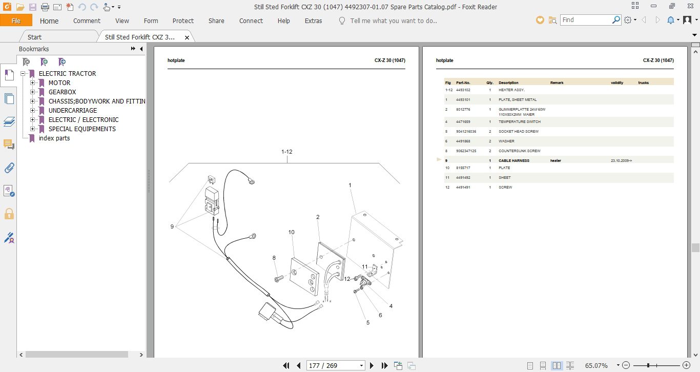 Still Sted Forklift CXZ 30 1047 4492307 0107 Spare Parts Catalog 4