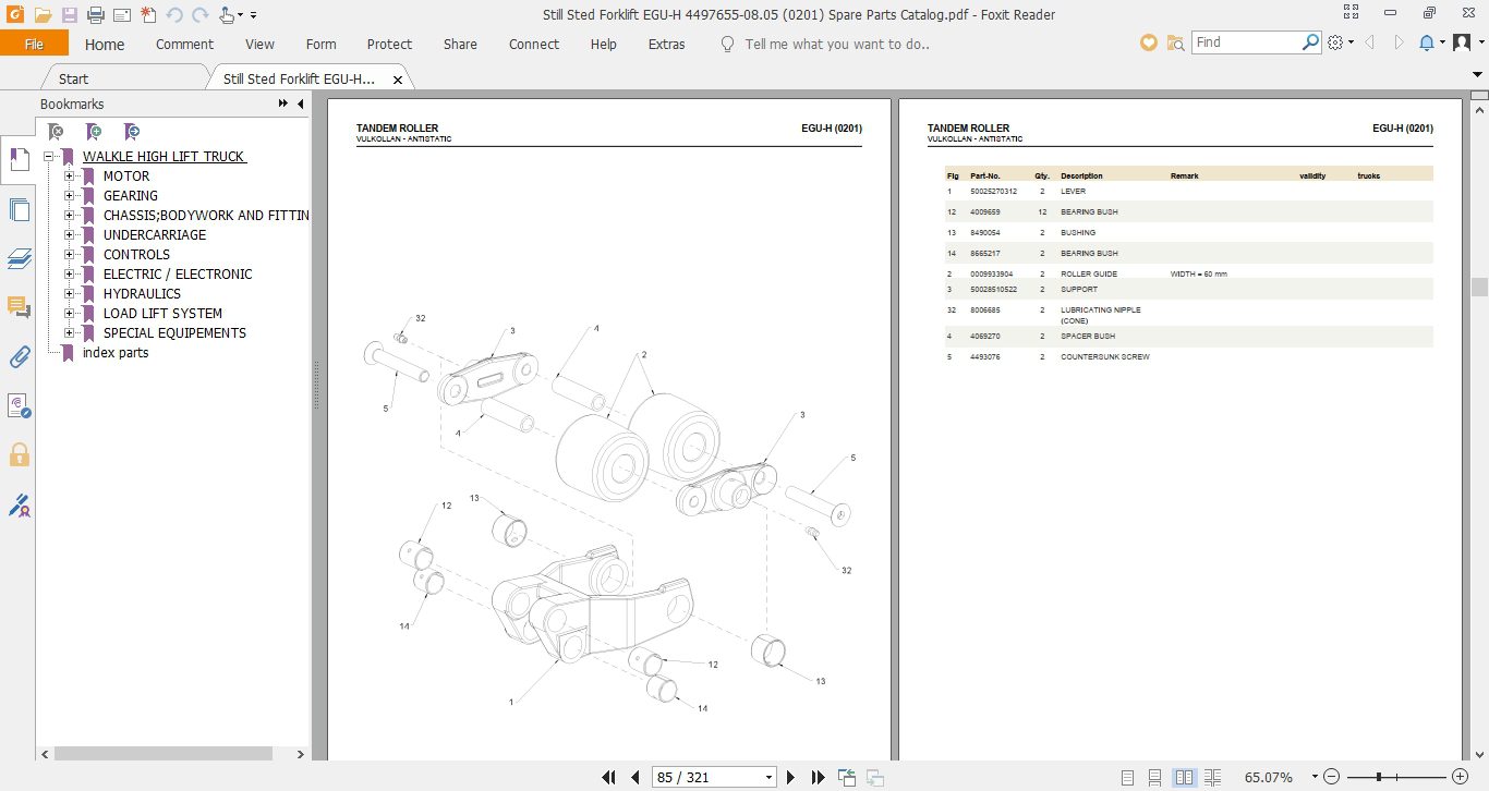 Still Sted Forklift EGU H 4497655 0805 0201 Spare Parts Catalog 3
