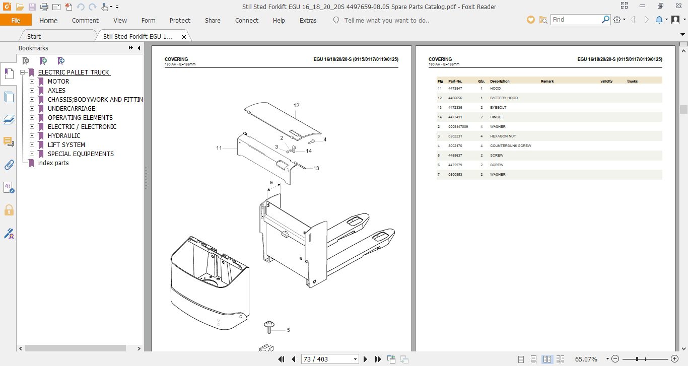 Still Sted Forklift EGU 16182020S 4497659 0805 Spare Parts Catalog 22