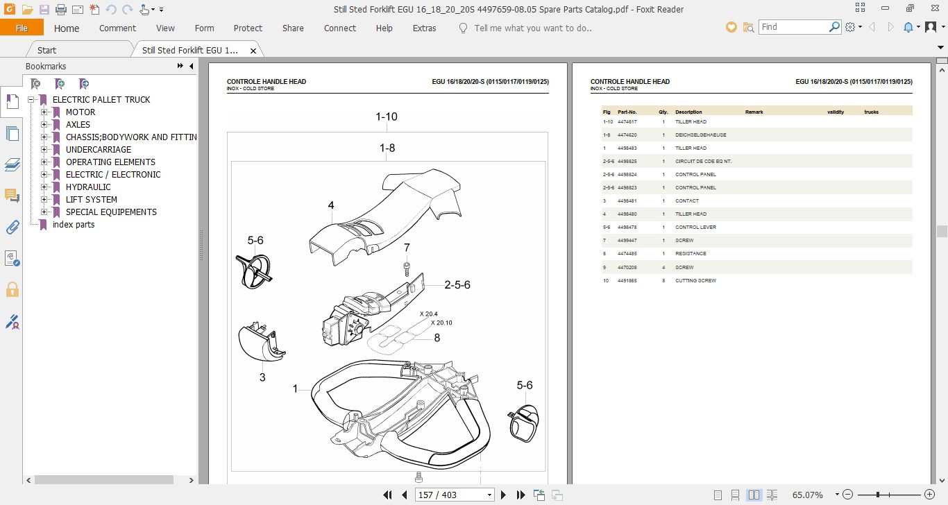 Still Sted Forklift EGU 16182020S 4497659 0805 Spare Parts Catalog 3