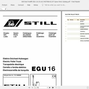 Still Sted Forklift EGU 16 0116 5457906 0297 Spare Parts Catalog 1