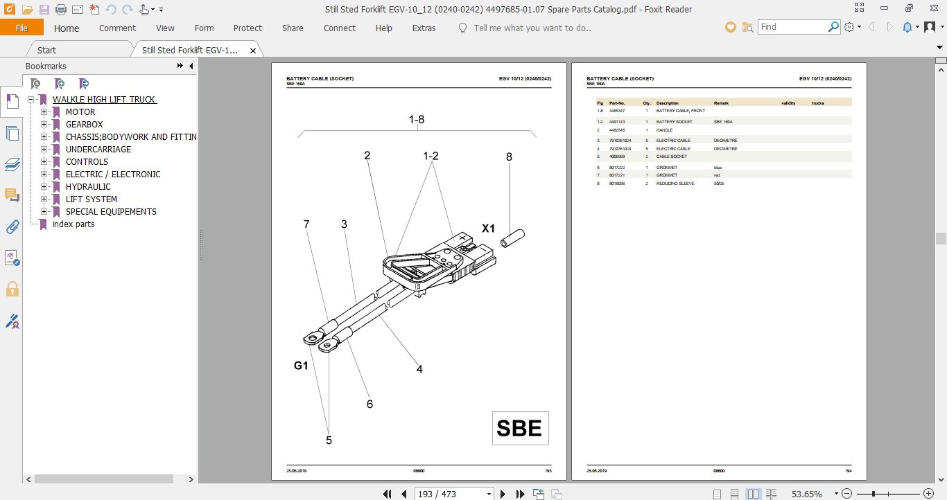 Still Sted Forklift EGV 1012 0240 0242 4497685 0107 Spare Parts Catalog 2