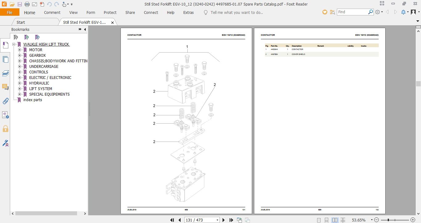 Still Sted Forklift EGV 1012 0240 0242 4497685 0107 Spare Parts Catalog 3