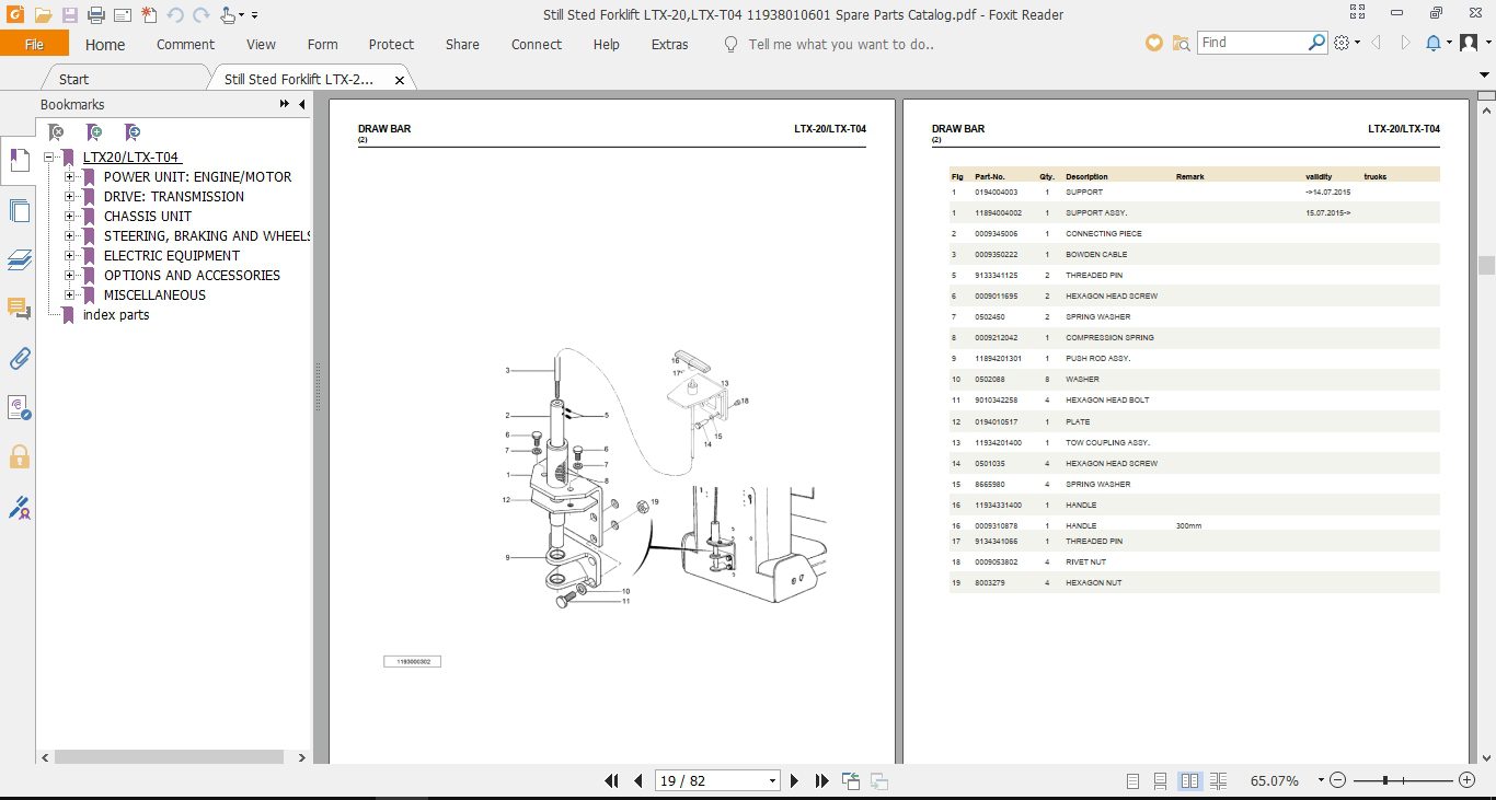 Still Sted Forklift LTX 20LTX T04 11938010601 Spare Parts Catalog 3