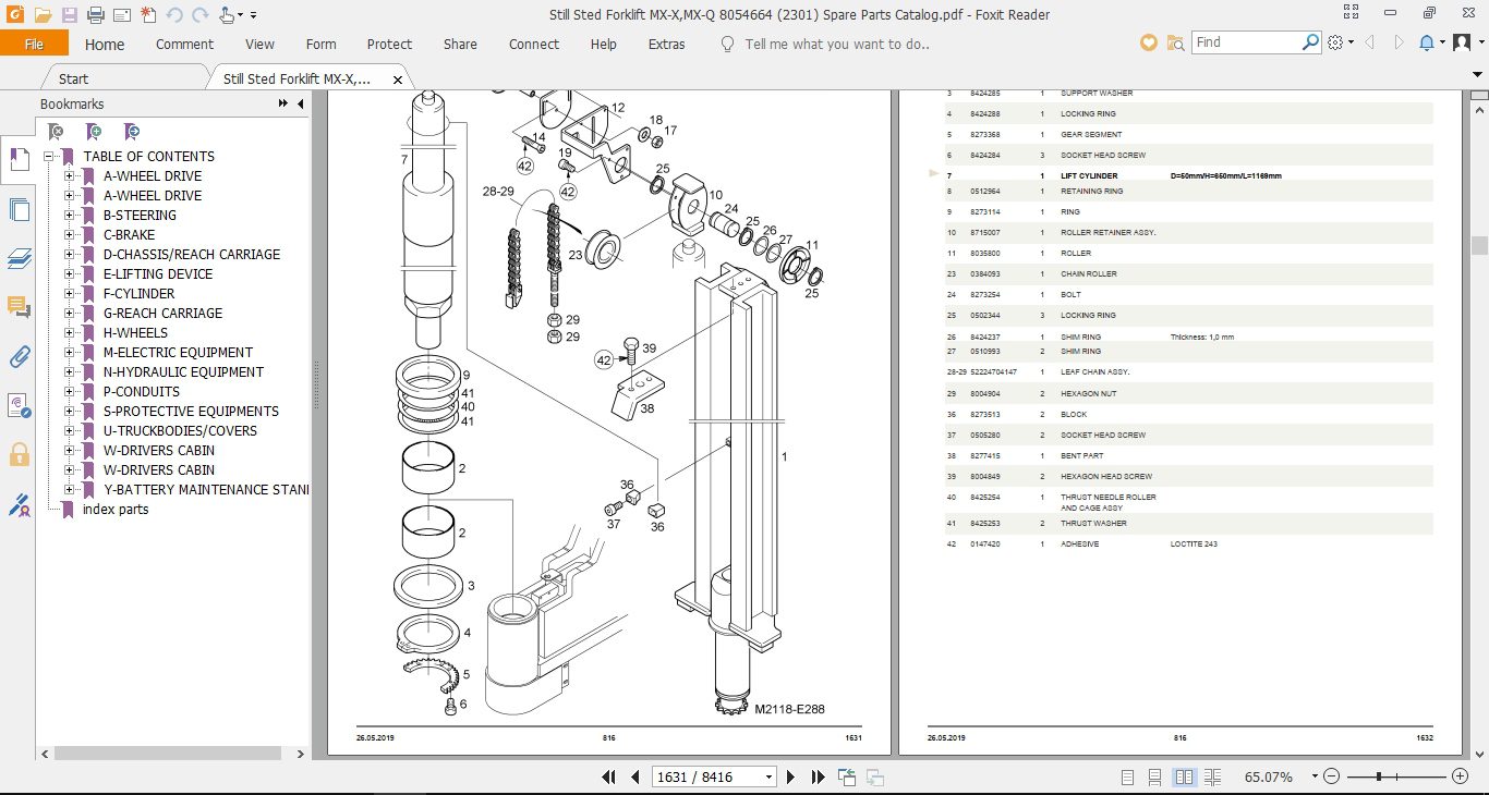 Still Sted Forklift MX XMX Q 8054664 2301 Spare Parts Catalog 2