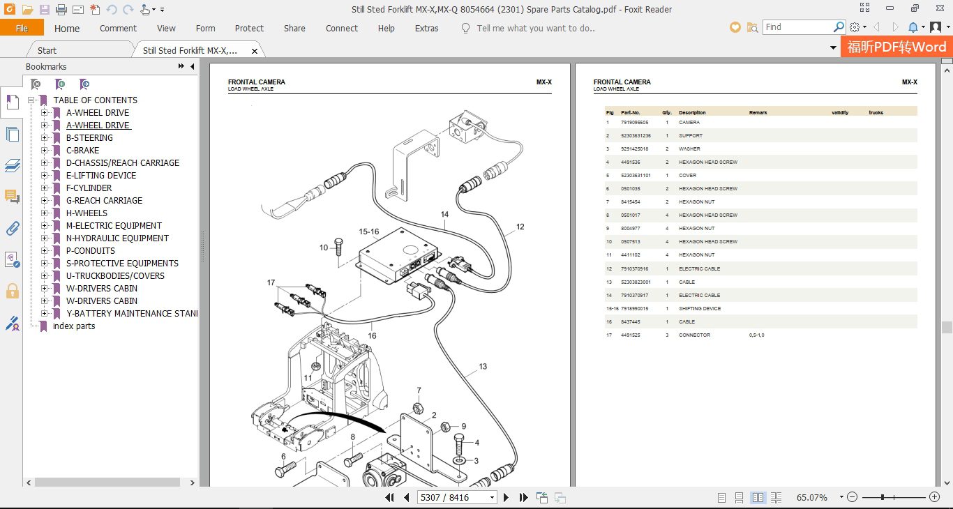 Still Sted Forklift MX XMX Q 8054664 2301 Spare Parts Catalog 4