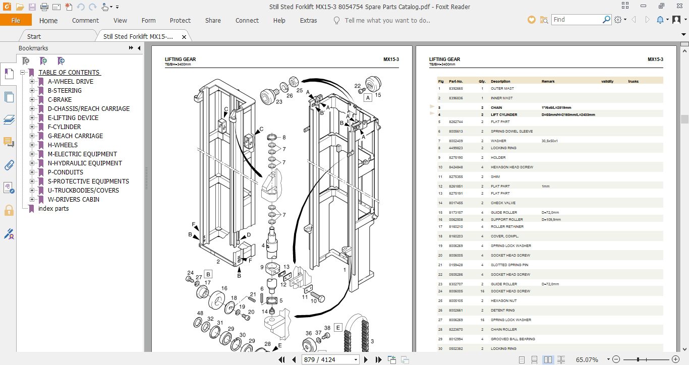 Still Sted Forklift MX15 3 8054754 Spare Parts Catalog 2