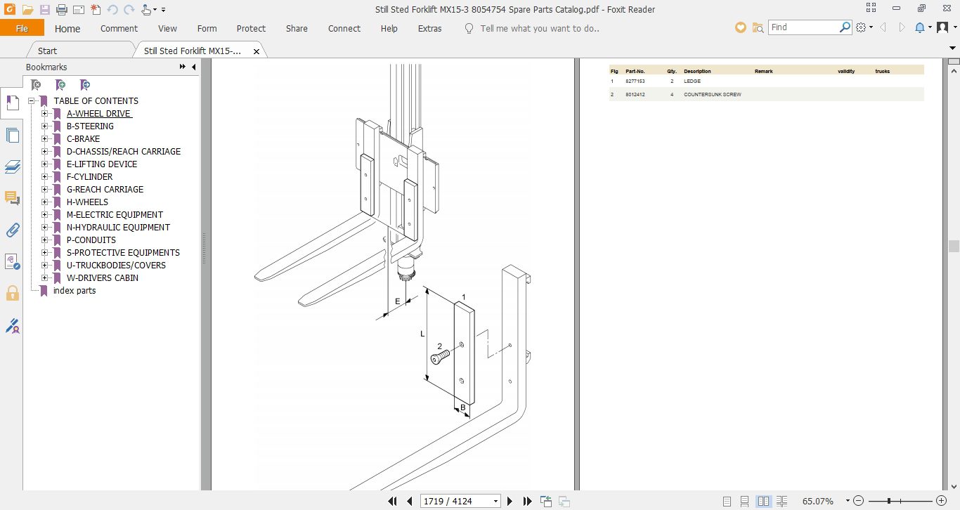 Still Sted Forklift MX15 3 8054754 Spare Parts Catalog 3