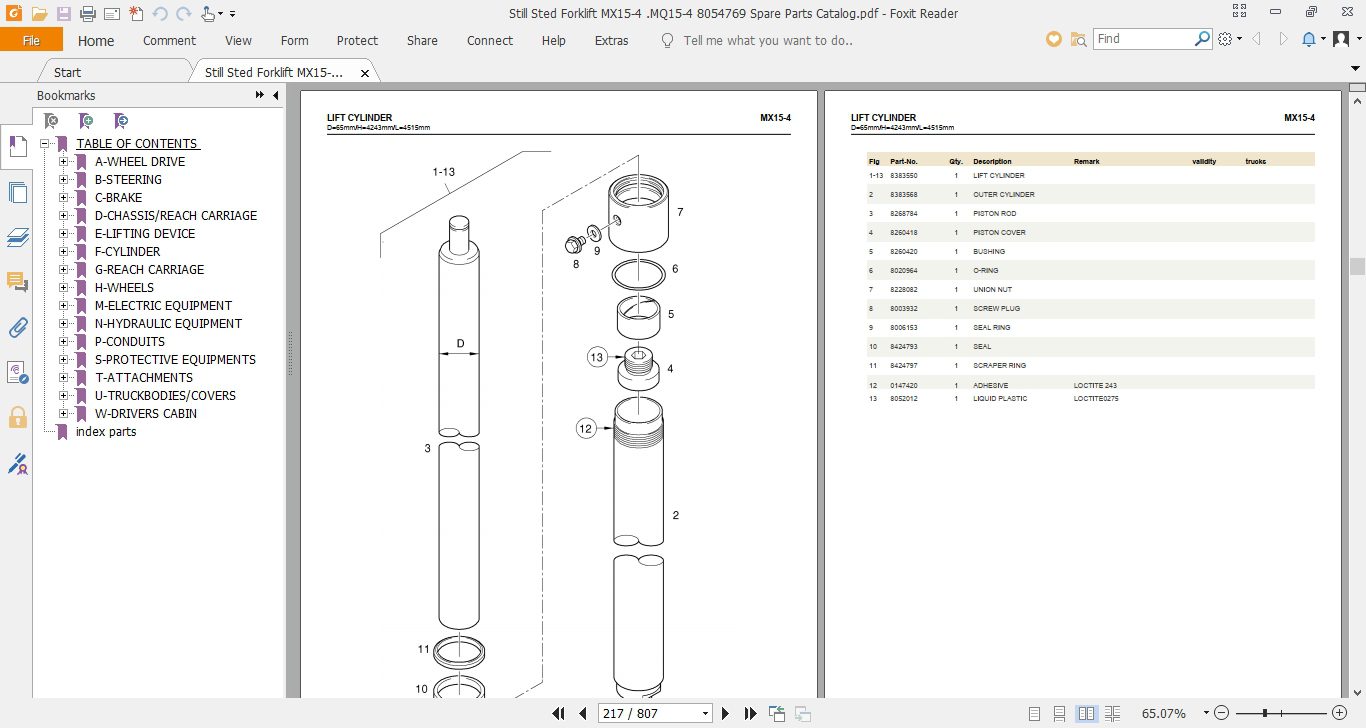 Still Sted Forklift MX15 4 MQ15 4 8054769 Spare Parts Catalog 2