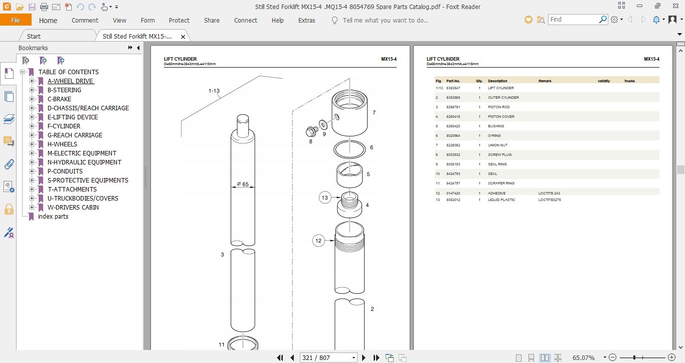 Still Sted Forklift MX15 4 MQ15 4 8054769 Spare Parts Catalog 3