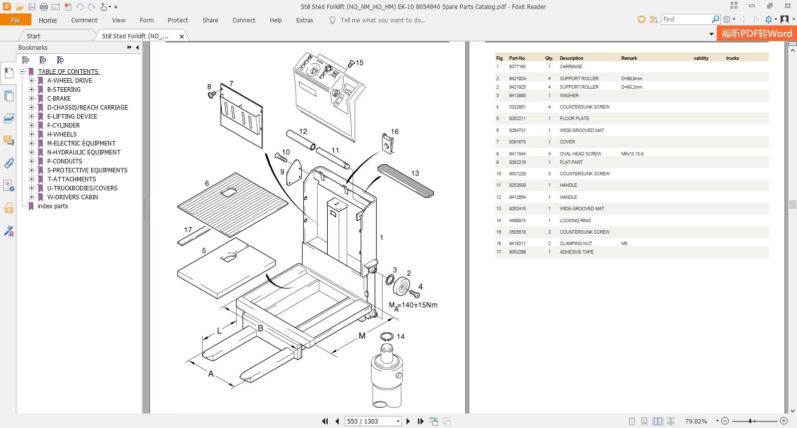 Still Sted Forklift NONMHOHM EK 10 8054840 Spare Parts Catalog 3