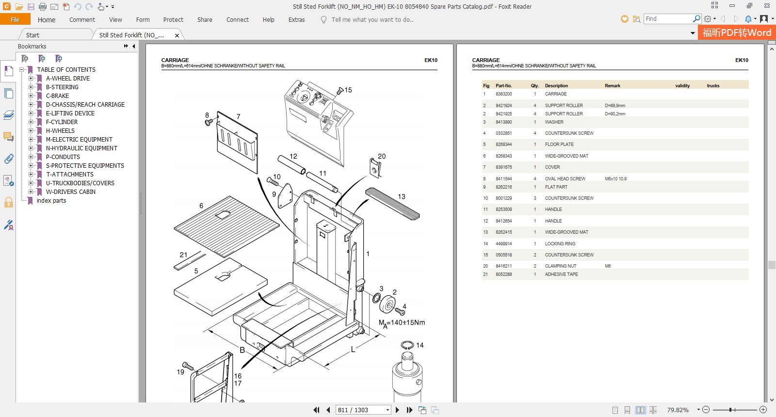 Still Sted Forklift NONMHOHM EK 10 8054840 Spare Parts Catalog 4