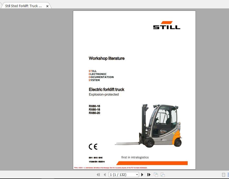 Still Sted Forklift Truck RX6015 50 Service ManualsEN 5