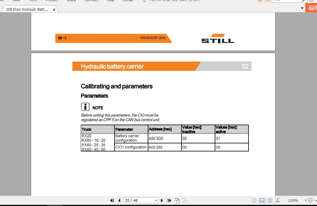 Still Sted Hydraulic Battery Carrier Service Manual50638042207EN 4