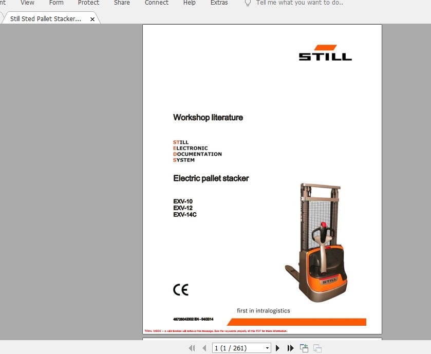 Still Sted Pallet Stacker ECV EXV FU FV FXD FXV Service Manuals 5