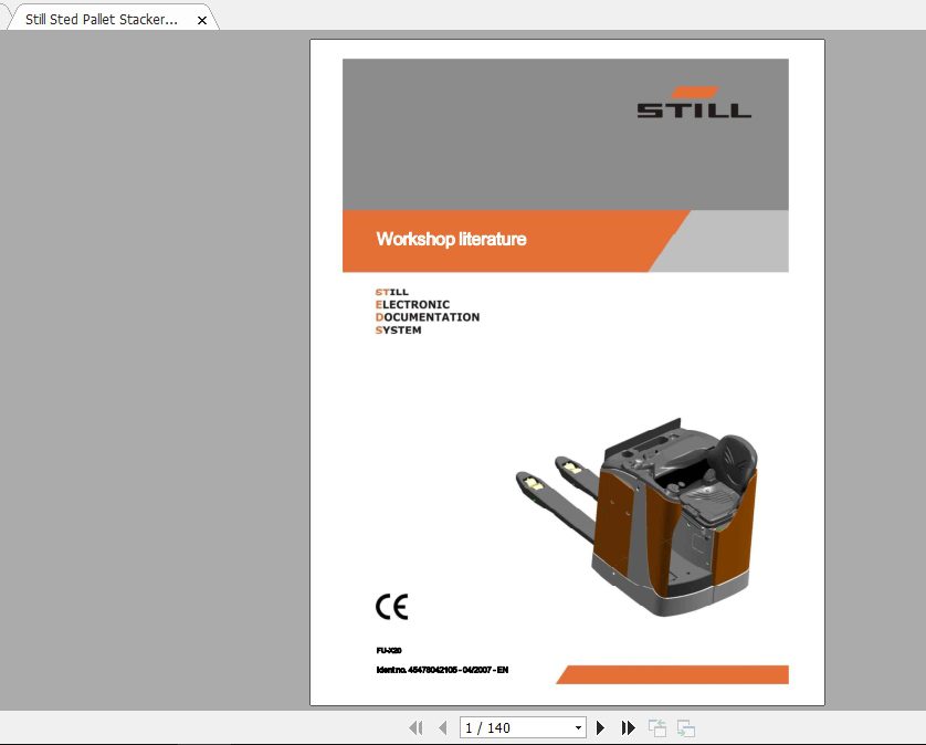 Still Sted Pallet Stacker ECV EXV FU FV FXD FXV Service Manuals 6