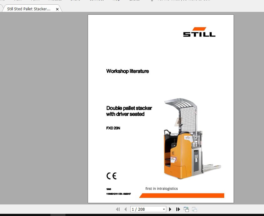 Still Sted Pallet Stacker ECV EXV FU FV FXD FXV Service Manuals 8