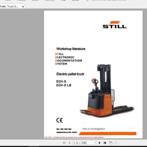 Still Sted Pallet Truck ECH EGV EXUS FX FXH Service ManualsEN 2
