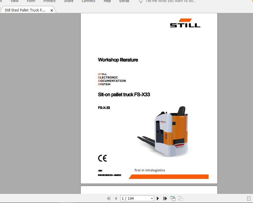 Still Sted Pallet Truck ECH EGV EXUS FX FXH Service ManualsEN 7