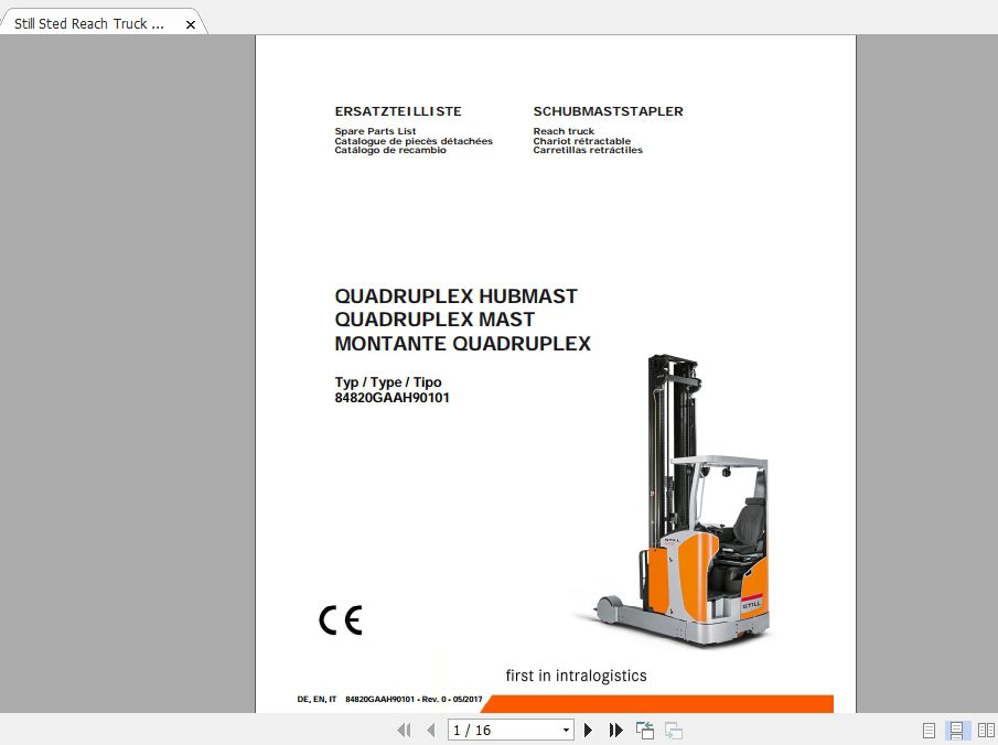 Still Sted Reach Truck FMX 10 25 Service ManualsEN 2