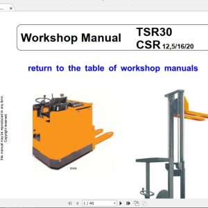 Still Sted TSR30CSR125 16 20 Workshop Manual888054329 1