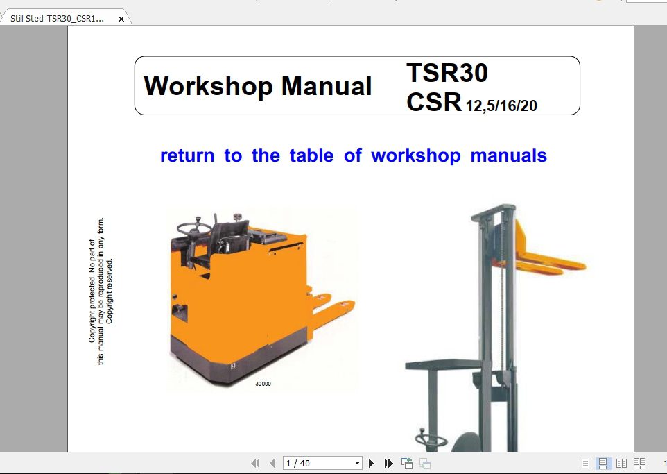 Still Sted TSR30CSR125 16 20 Workshop Manual888054329 1