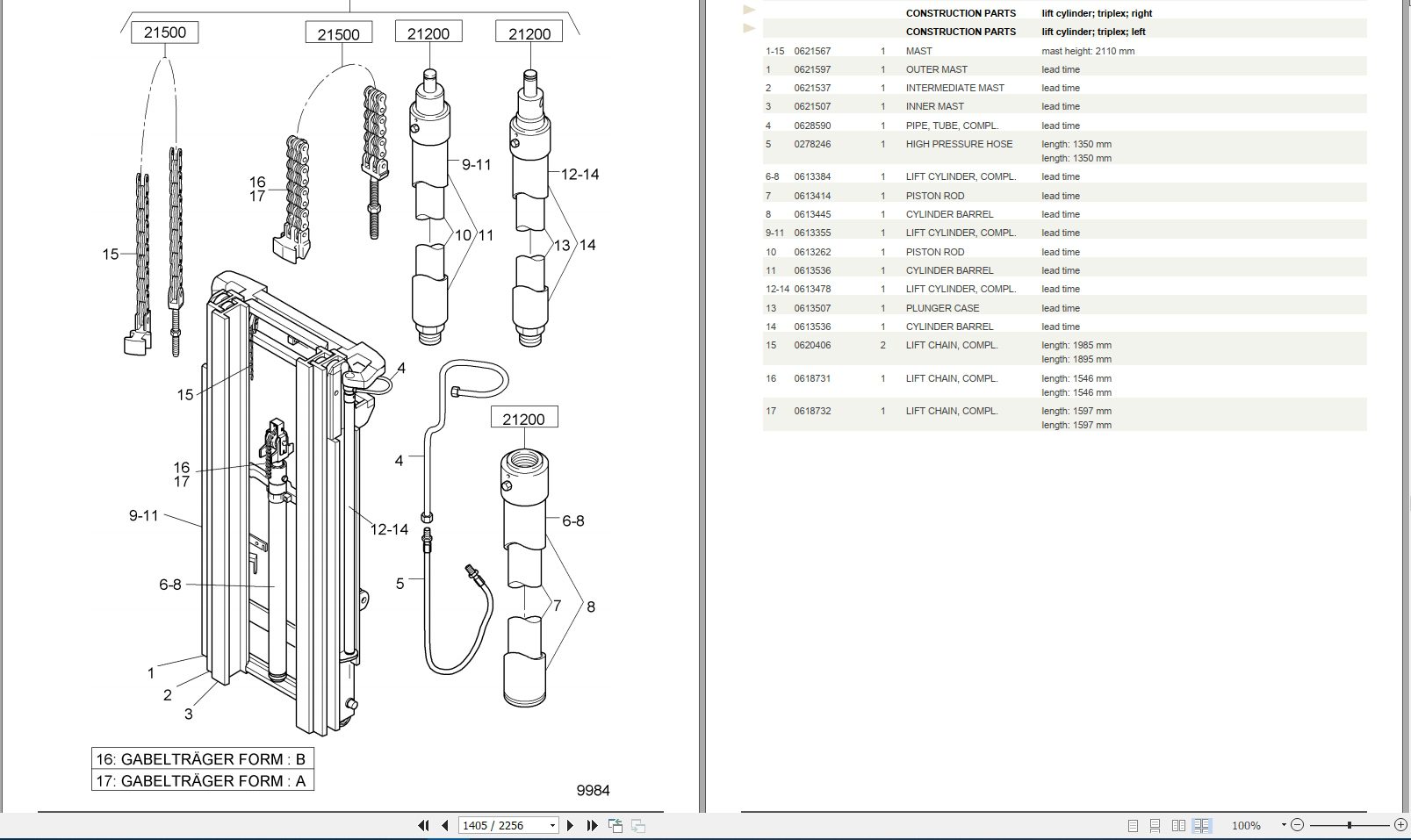 Still Steds Forklift Truck Diesel R70 All Series 2019 Spare Parts Catalog EN 3
