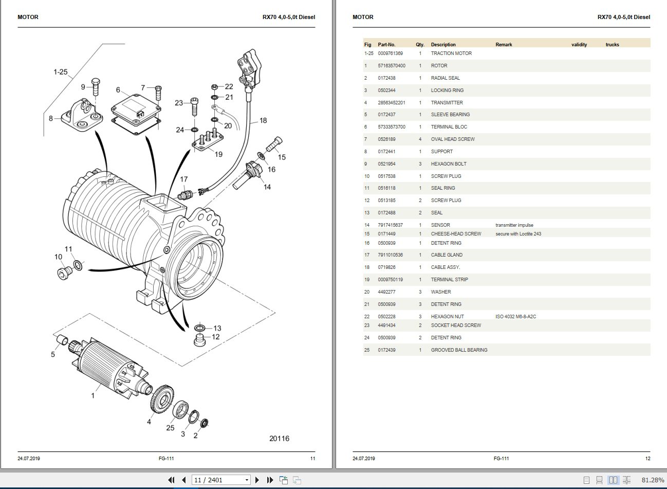 Still Steds Forklift Truck Diesel RX70 All Series 2019 Spare Parts Catalog EN 2