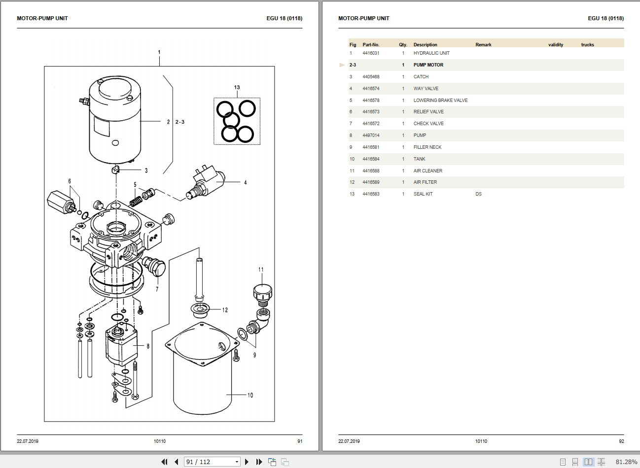 Still Steds Forklift Truck Electric Pallet EGU All Series 2019 Part Catalog EN 6