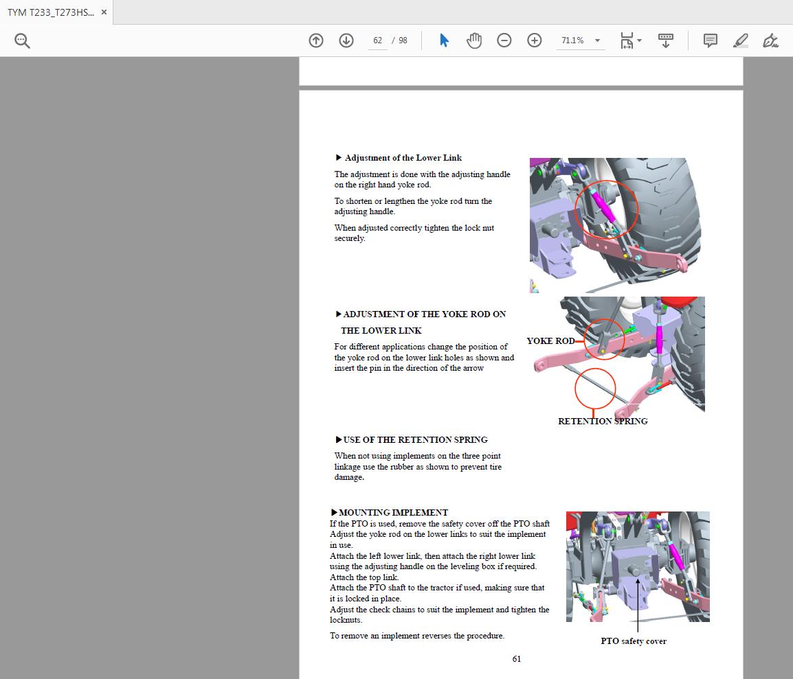 TYM T233T273HST Tractor Operators Manual 4