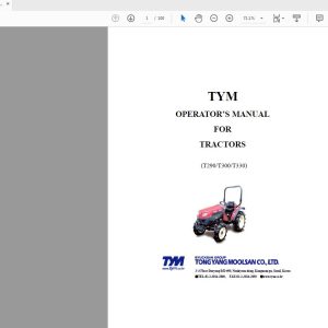 TYM T290300330 Tractor Operators Manual 1