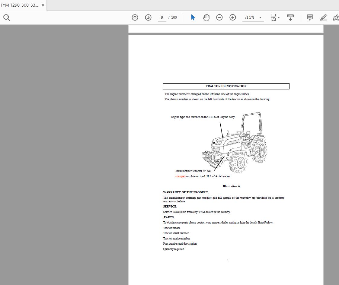 TYM T290300330 Tractor Operators Manual 2